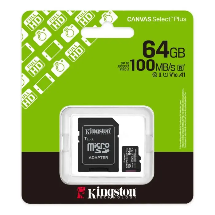 KINGSTON (100MB/s) SPEED MICRO SD CARD 64GB